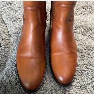 MASSIMO DUTTI BROWN TALL LEATHER RIDING BOOTS 8.5 (22)